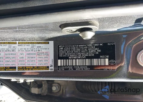 2021 Toyota C-Hr Xle from USA, damaged, VIN NMTKHMBX2MR123495